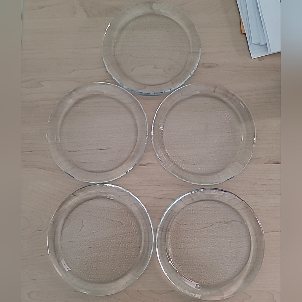 Glass Pillar Candle holder Plates- Round - set of 5